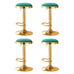 4x Stool Haven Bar Stools Kitchen Dining Chairs Velvet Padded Stool Green
