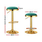 4x Stool Haven Bar Stools Kitchen Dining Chairs Velvet Padded Stool Green