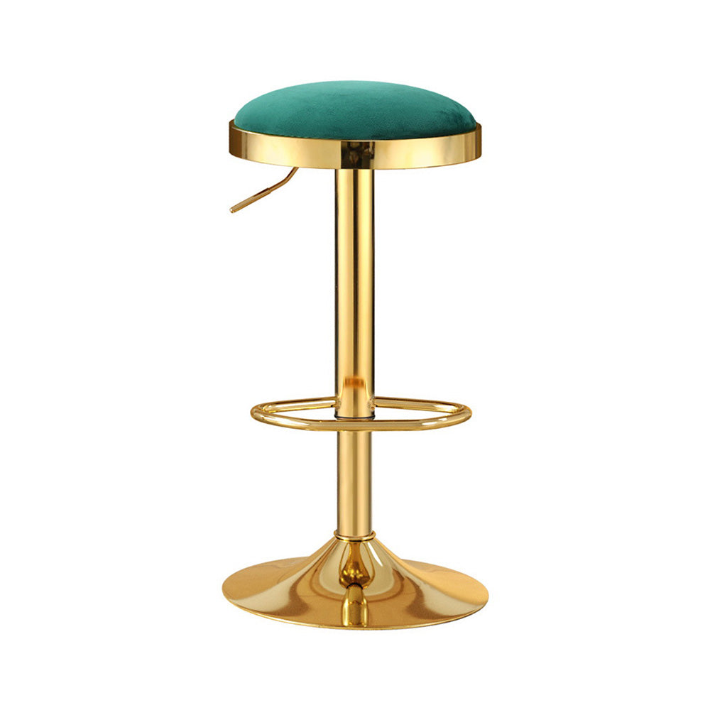 4x Stool Haven Bar Stools Kitchen Dining Chairs Velvet Padded Stool Green