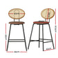 Stool Haven 2x Bar Stools PU Leather Stools Brown