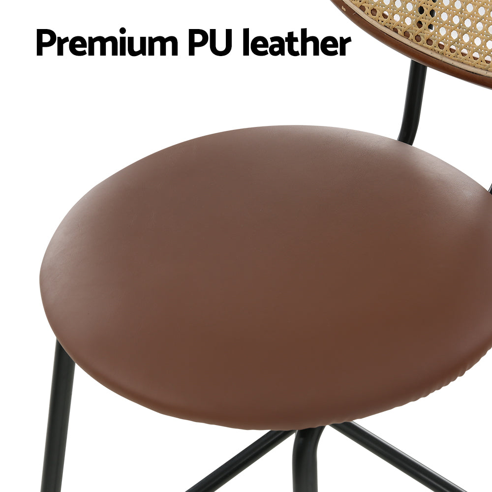 Stool Haven 2x Bar Stools PU Leather Stools Brown