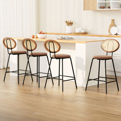 Stool Haven 4x Bar Stools PU Leather Stools Brown