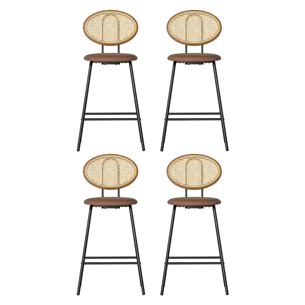 Stool Haven 4x Bar Stools PU Leather Stools Brown