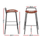 4x Stool Haven Bar Stools Kitchen Counter Dining Chair Metal Brown