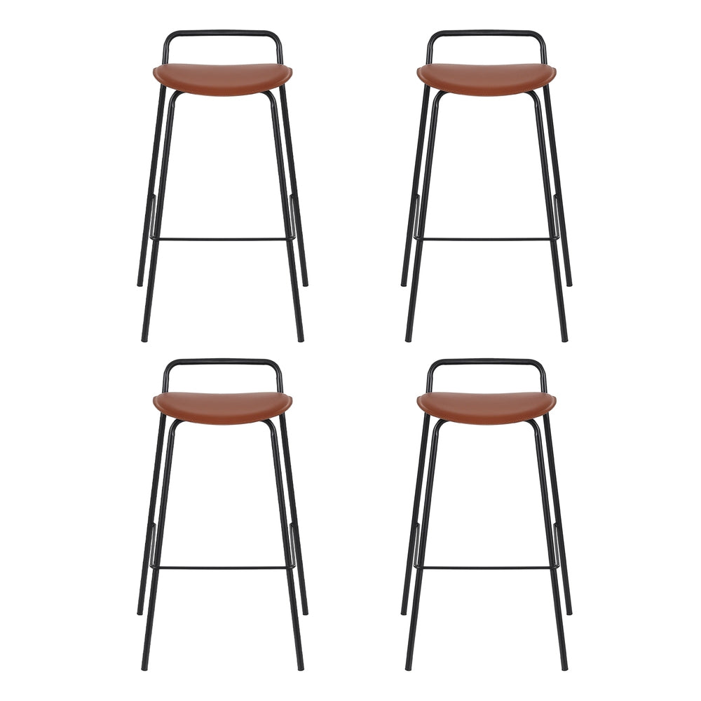 4x Stool Haven Bar Stools Kitchen Counter Dining Chair Metal Brown