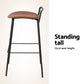 4x Stool Haven Bar Stools Kitchen Counter Dining Chair Metal Brown