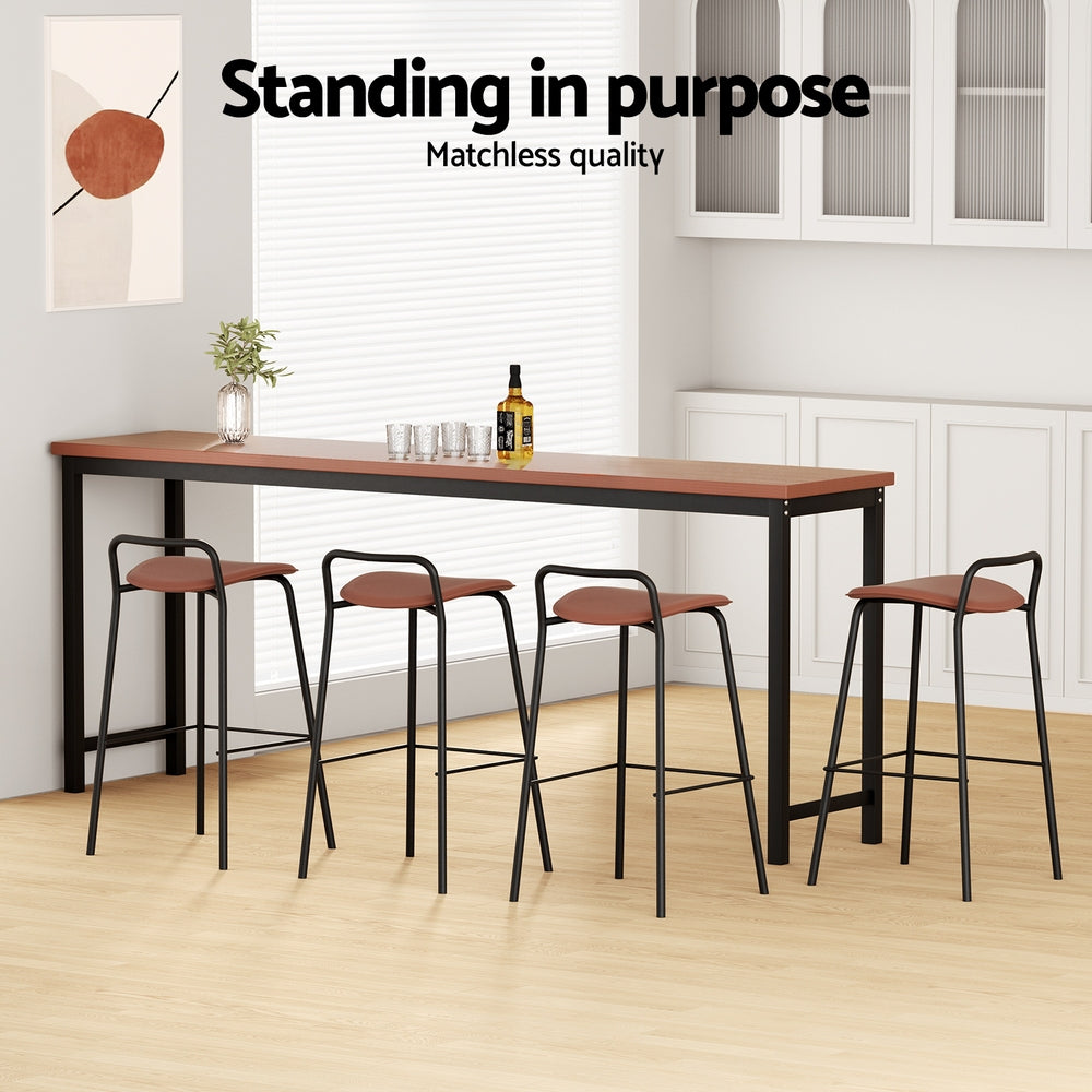 4x Stool Haven Bar Stools Kitchen Counter Dining Chair Metal Brown