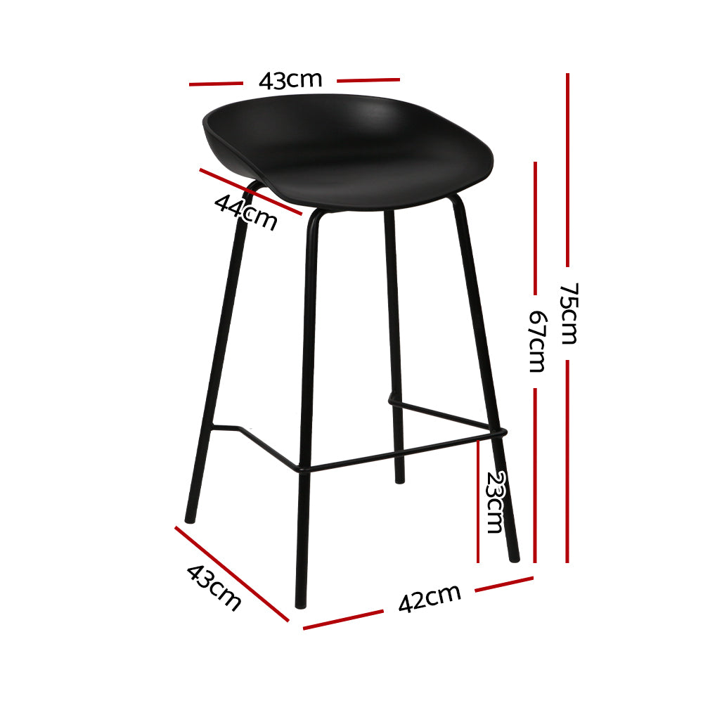 Stool Haven Set of 4 Metal Bar Stools - Black