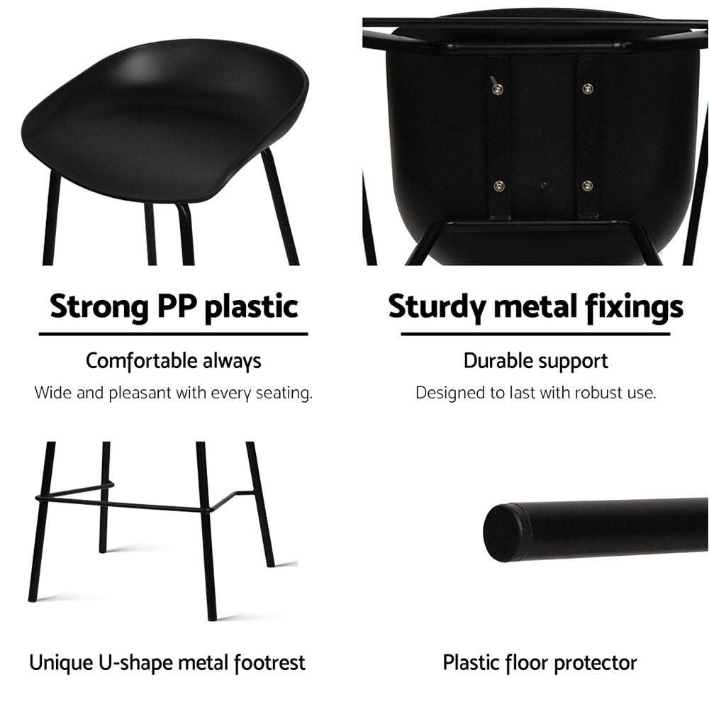 Stool Haven Set of 4 Metal Bar Stools - Black
