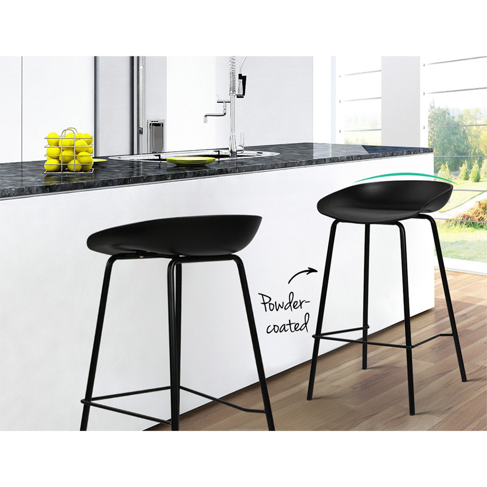 Stool Haven Set of 4 Metal Bar Stools - Black