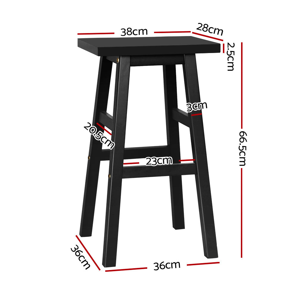 Stool Haven Bar Stools Kitchen Counter Stools Wooden Chairs Black x4