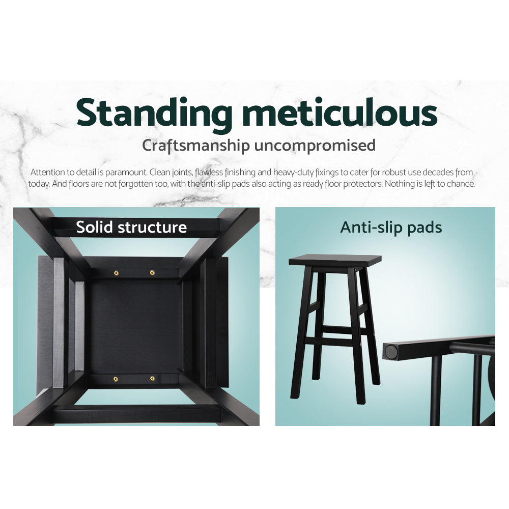 Stool Haven Bar Stools Kitchen Counter Stools Wooden Chairs Black x4