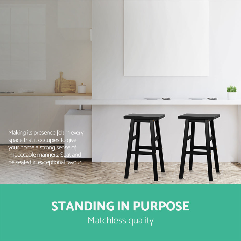 Stool Haven Bar Stools Kitchen Counter Stools Wooden Chairs Black x4