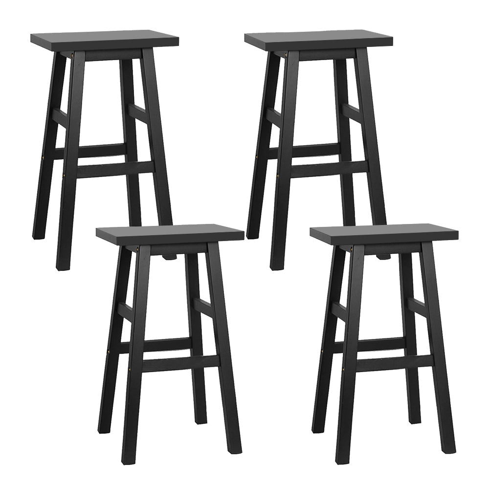 Stool Haven Bar Stools Kitchen Counter Stools Wooden Chairs Black x4