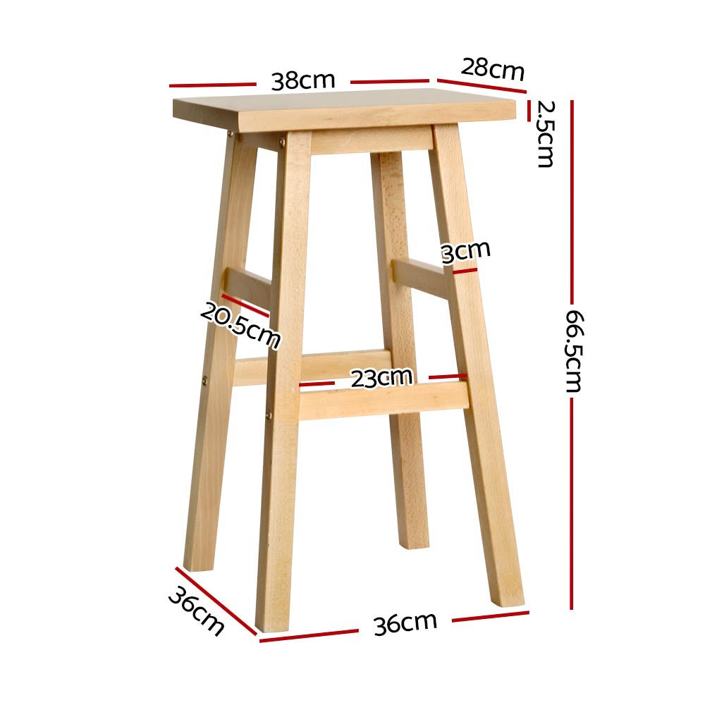 Stool Haven Set of 2 Beech Wood Bar Stools - Natural