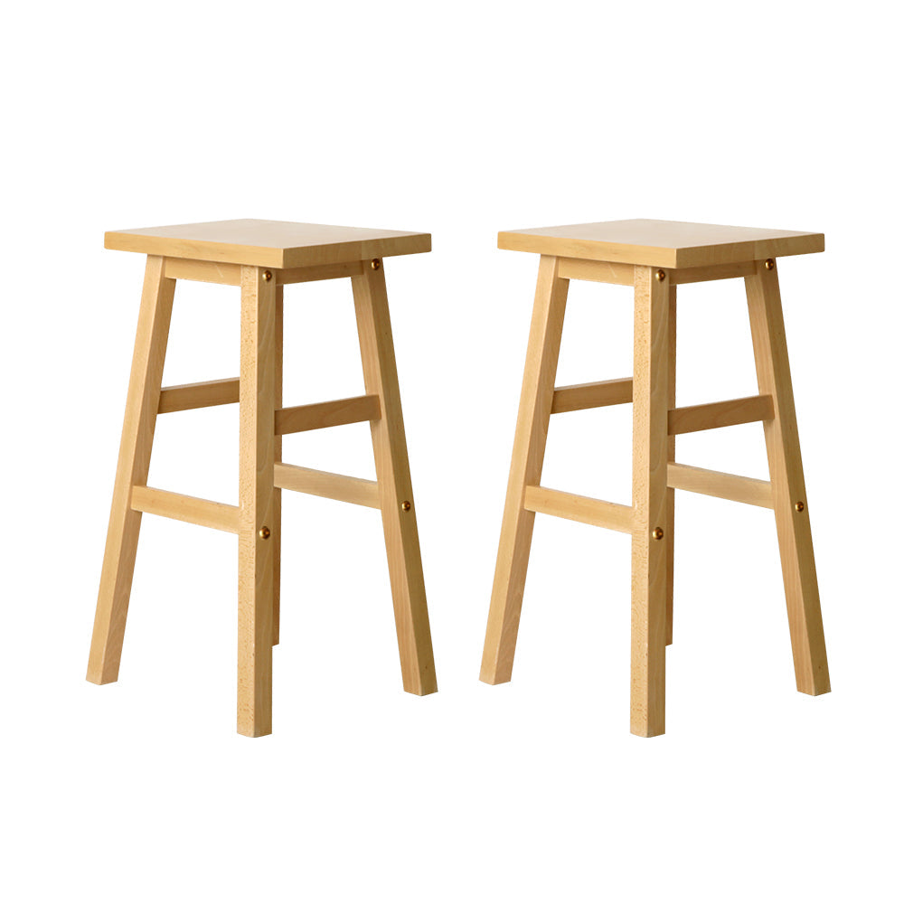 Stool Haven Set of 2 Beech Wood Bar Stools - Natural