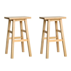 Stool Haven Set of 2 Beech Wood Bar Stools - Natural