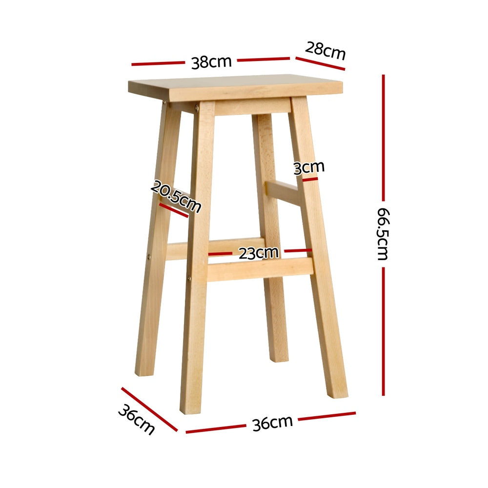 Stool Haven 4x Bar Stools Kitchen Chairs Wooden Nature