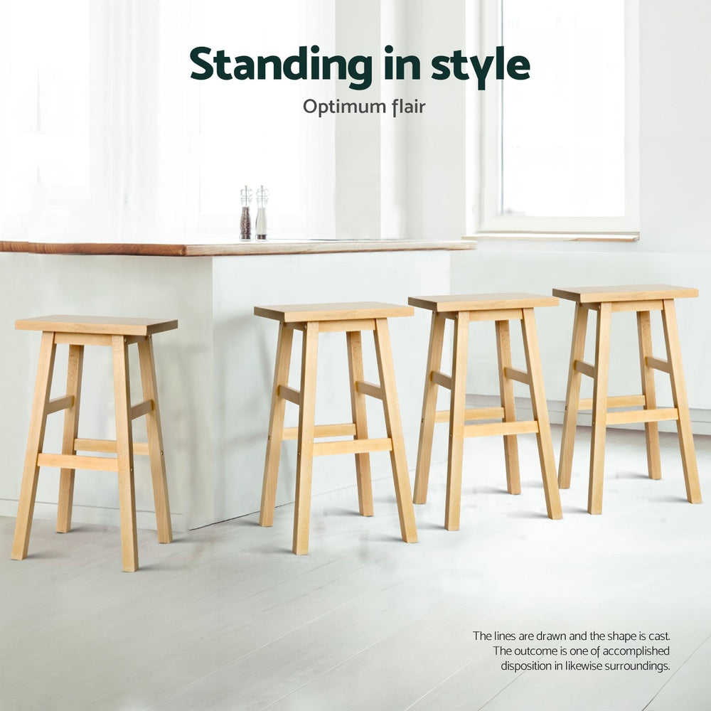 Stool Haven 4x Bar Stools Kitchen Chairs Wooden Nature