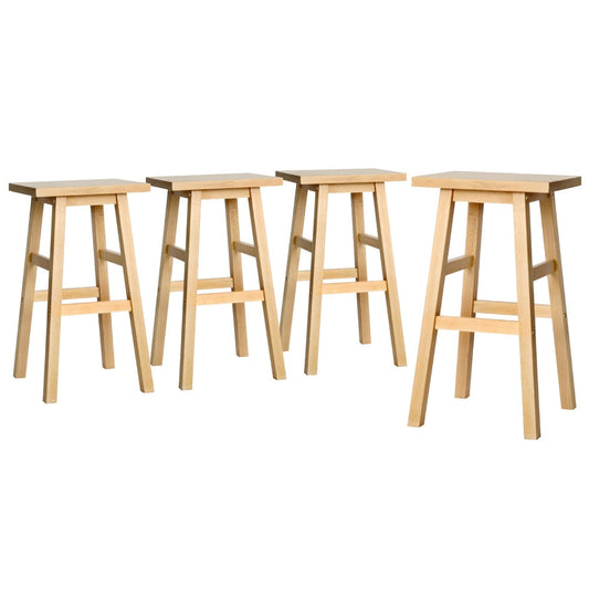 Stool Haven 4x Bar Stools Kitchen Chairs Wooden Nature