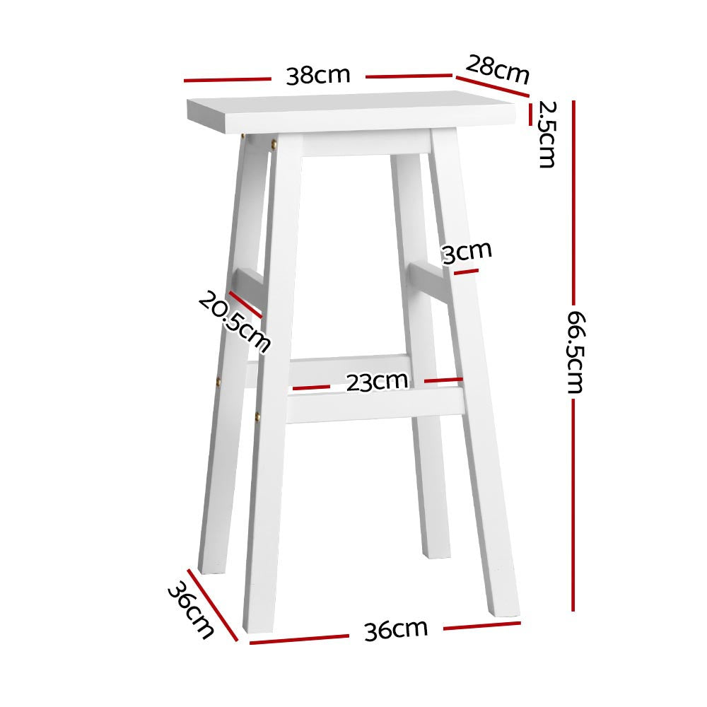 Stool Haven Set of 2 Beech Wood Bar Stools - White