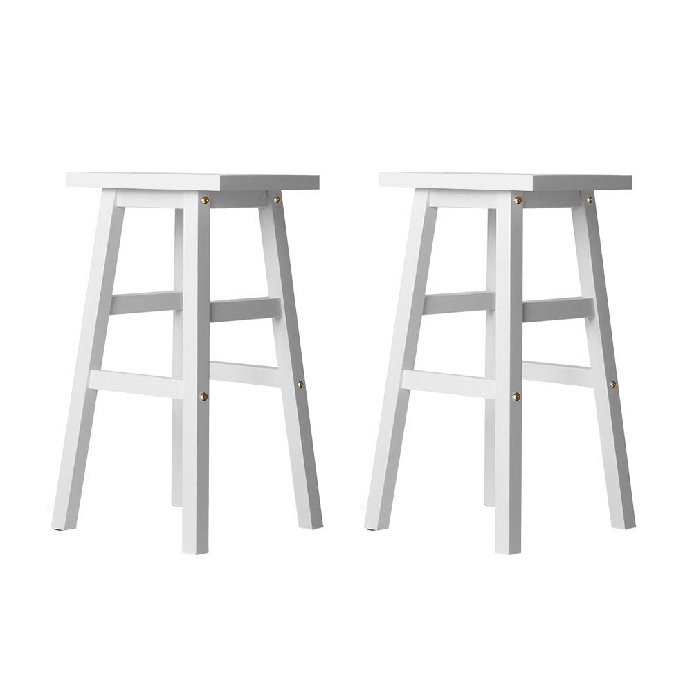 Stool Haven Set of 2 Beech Wood Bar Stools - White