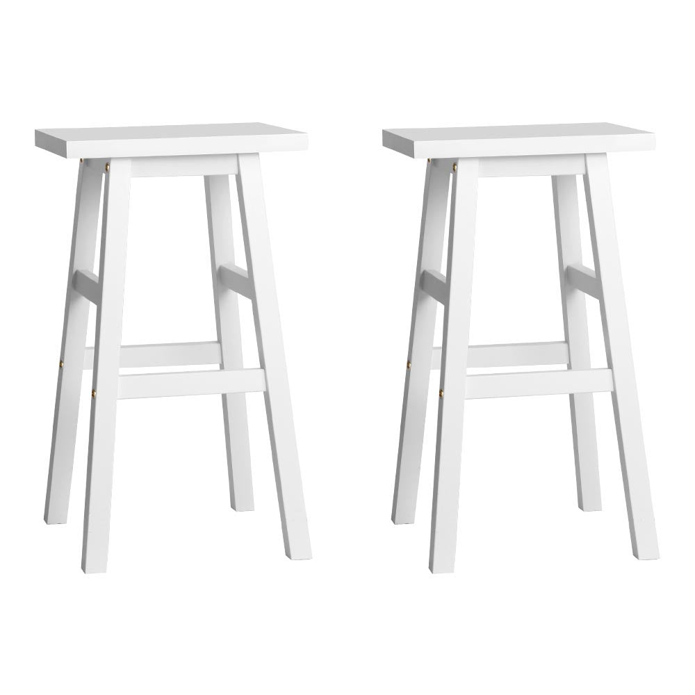 Stool Haven Set of 2 Beech Wood Bar Stools - White