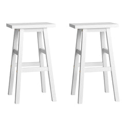 Stool Haven Set of 2 Beech Wood Bar Stools - White