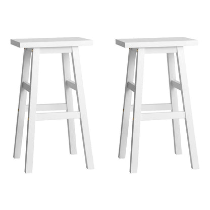 Stool Haven Set of 2 Beech Wood Bar Stools - White