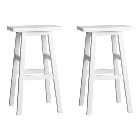Stool Haven Set of 2 Beech Wood Bar Stools - White