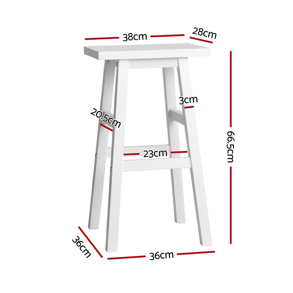 Stool Haven 4x Bar Stools Kitchen Chairs Wooden White