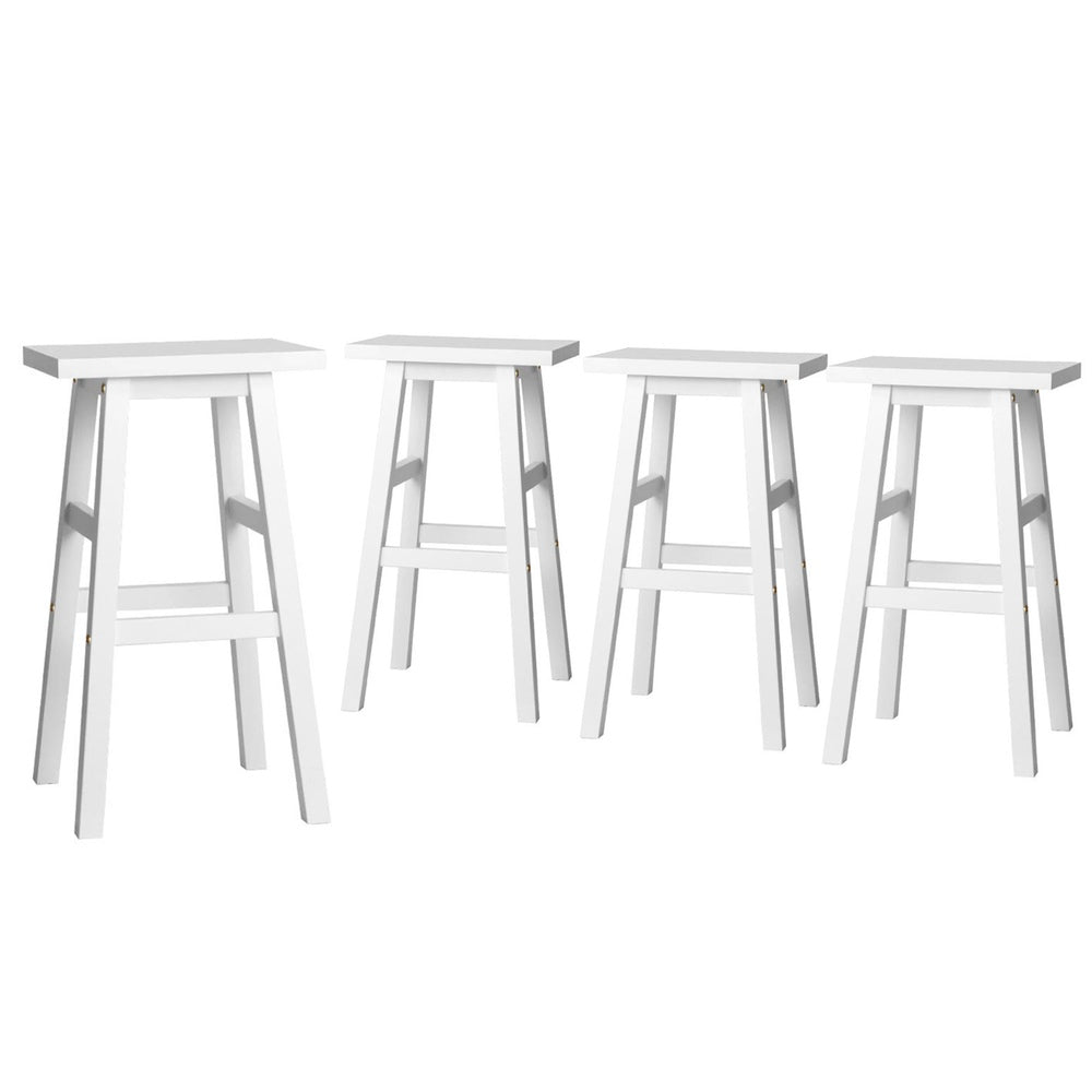 Stool Haven 4x Bar Stools Kitchen Chairs Wooden White
