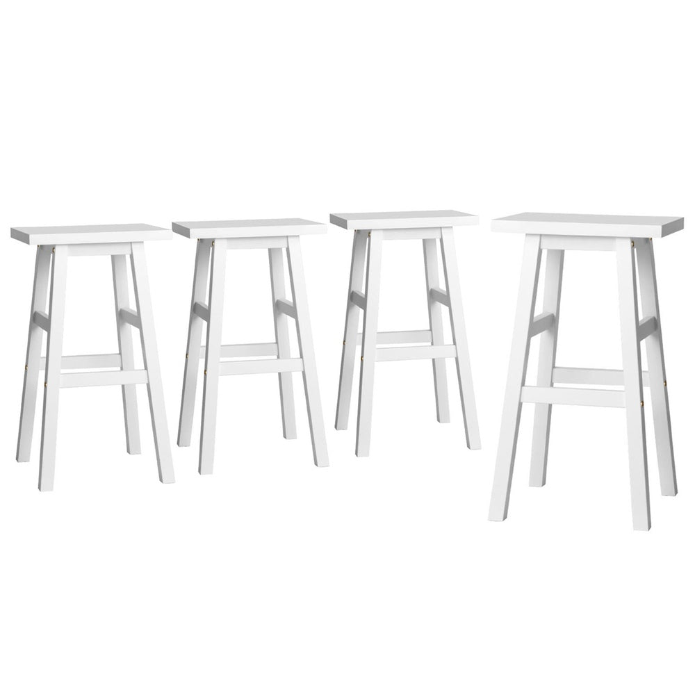 Stool Haven 4x Bar Stools Kitchen Chairs Wooden White