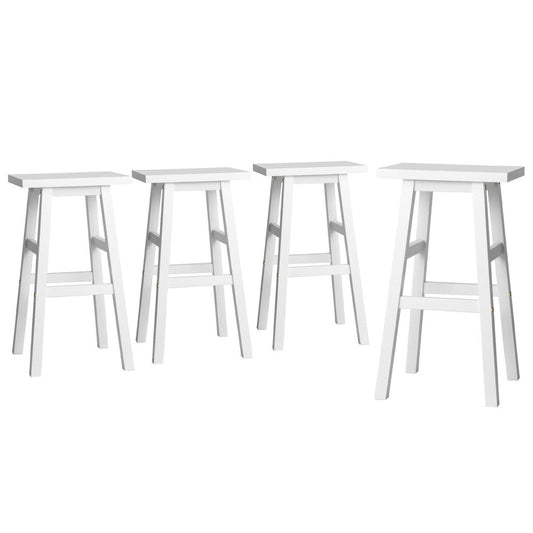 Stool Haven 4x Bar Stools Kitchen Chairs Wooden White