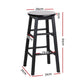 Stool Haven 2x Bar Stools Round Chairs Wooden Black