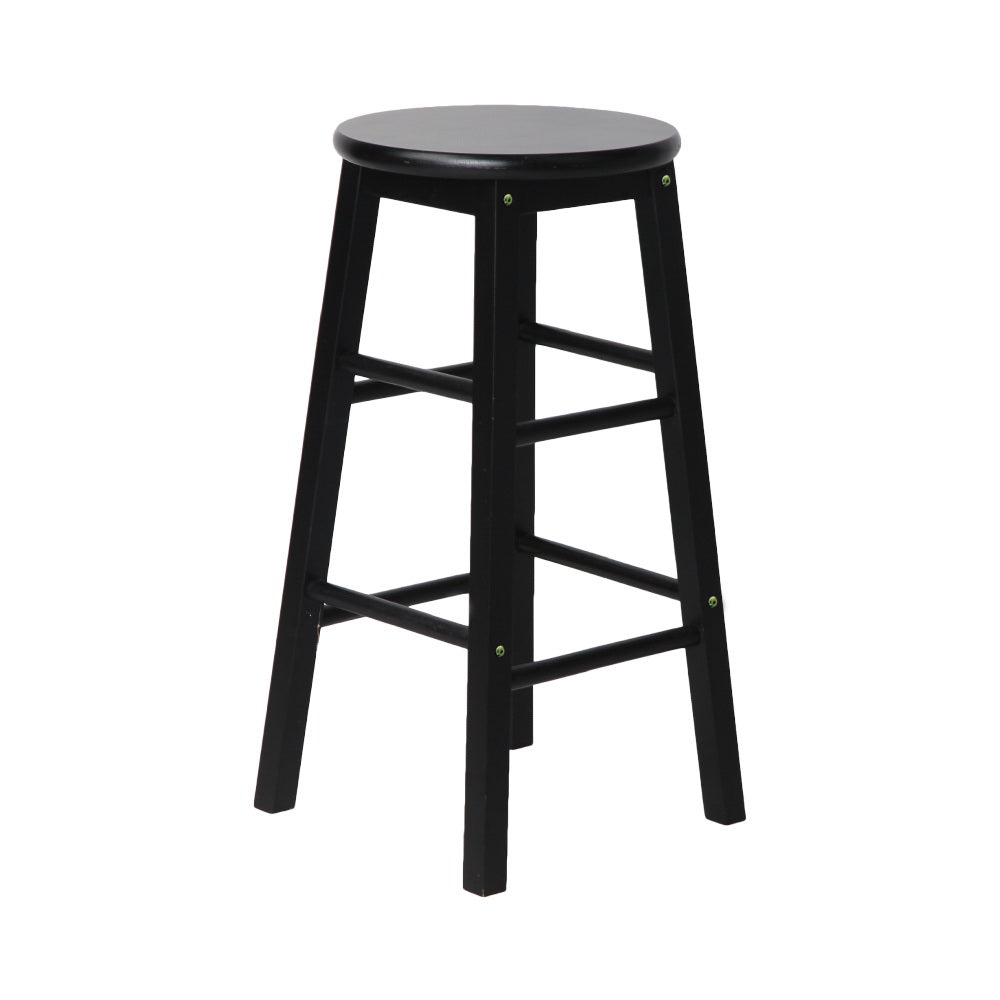 Stool Haven 2x Bar Stools Round Chairs Wooden Black