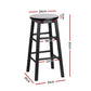 Stool Haven 4x Bar Stools Round Chairs Wooden Black