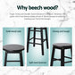 Stool Haven 4x Bar Stools Round Chairs Wooden Black