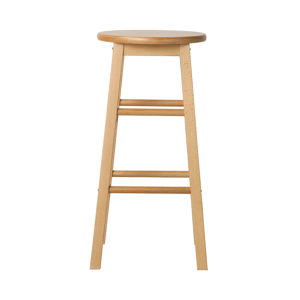 Stool Haven 2x Bar Stools Round Chairs Wooden Nature