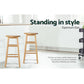 Stool Haven 2x Bar Stools Round Chairs Wooden Nature