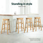 Stool Haven 4x Bar Stools Round Chairs Wooden Nature