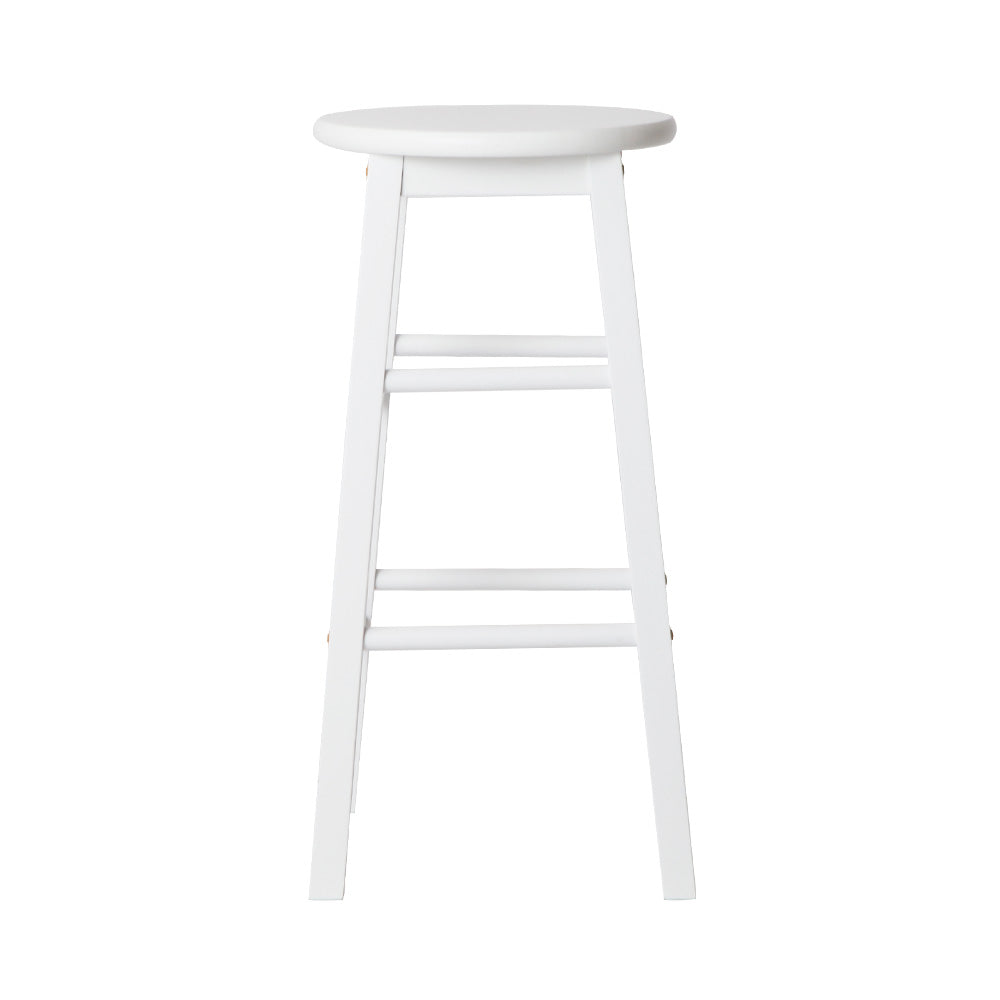 Stool Haven 2x Bar Stools Round Chairs Wooden White