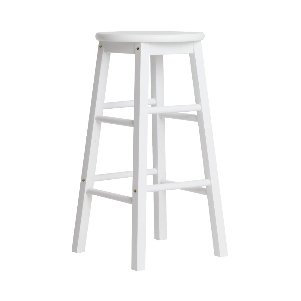 Stool Haven 2x Bar Stools Round Chairs Wooden White
