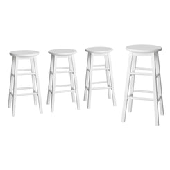 Stool Haven 4x Bar Stools Round Chairs Wooden White