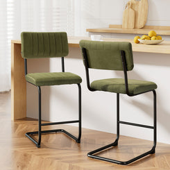 Stool Haven 2x Bar Stools Velvet Chairs Green