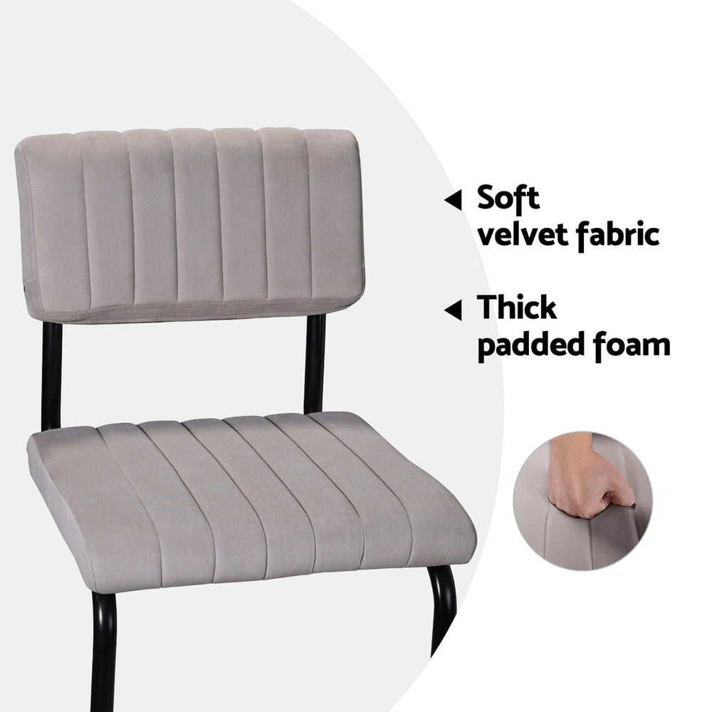 Stool Haven 4x Bar Stools Velvet Chairs Grey