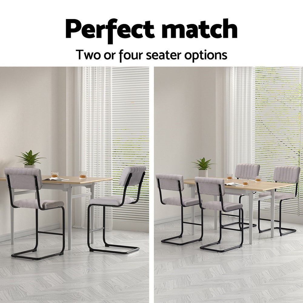 Stool Haven 4x Bar Stools Velvet Chairs Grey