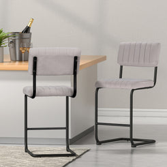 Stool Haven 4x Bar Stools Velvet Chairs Grey