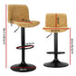 Stool Haven 2x Bar Stools Kitchen Swivel Bar Stool Gas Lift Chairs Barstools Brown