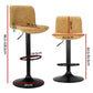 Stool Haven 4x Bar Stools Kitchen Swivel Gas Lift Chairs Brown